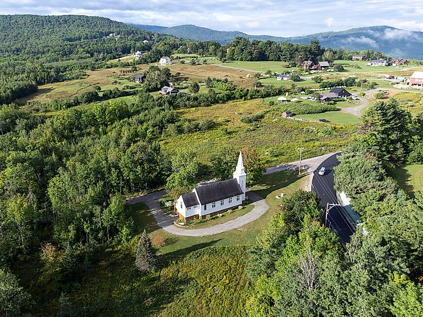Aerial view of Sugar Hill, New Hampshire