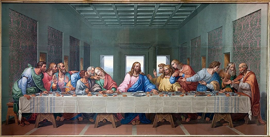 Leonardo Da Vinci's depiction of Jesus and his Disciples at the Last Supper.